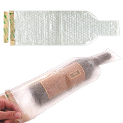 Wine Skin ~ bubble wrap specially shaped to keep your bottle of wine protected...
